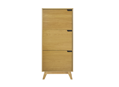 Buffet haut scandinave bois clair h&eacute;v&eacute;a L60 cm LEENA