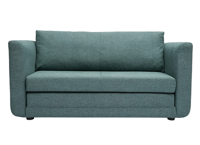 Canap&eacute; convertible 2 places en tissu vert de gris LEON