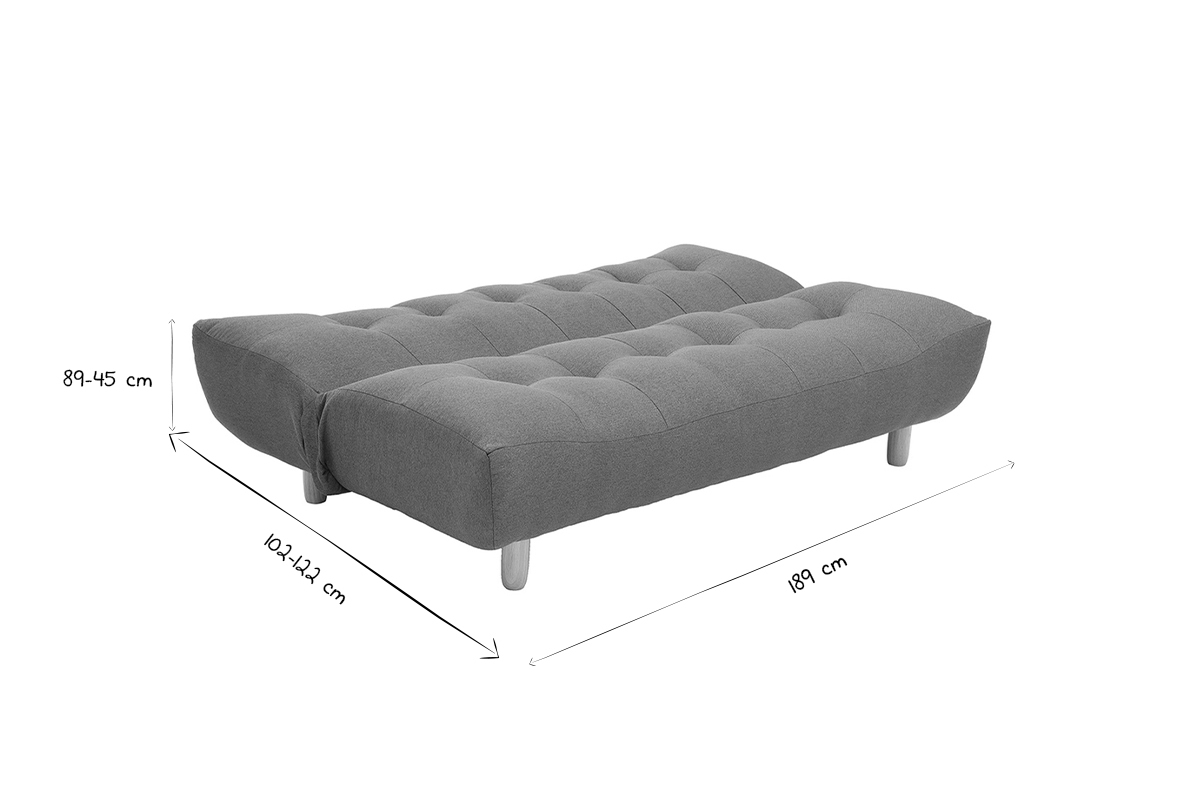 Canap� convertible scandinave en tissu menthe � l'eau et bois clair YUMI