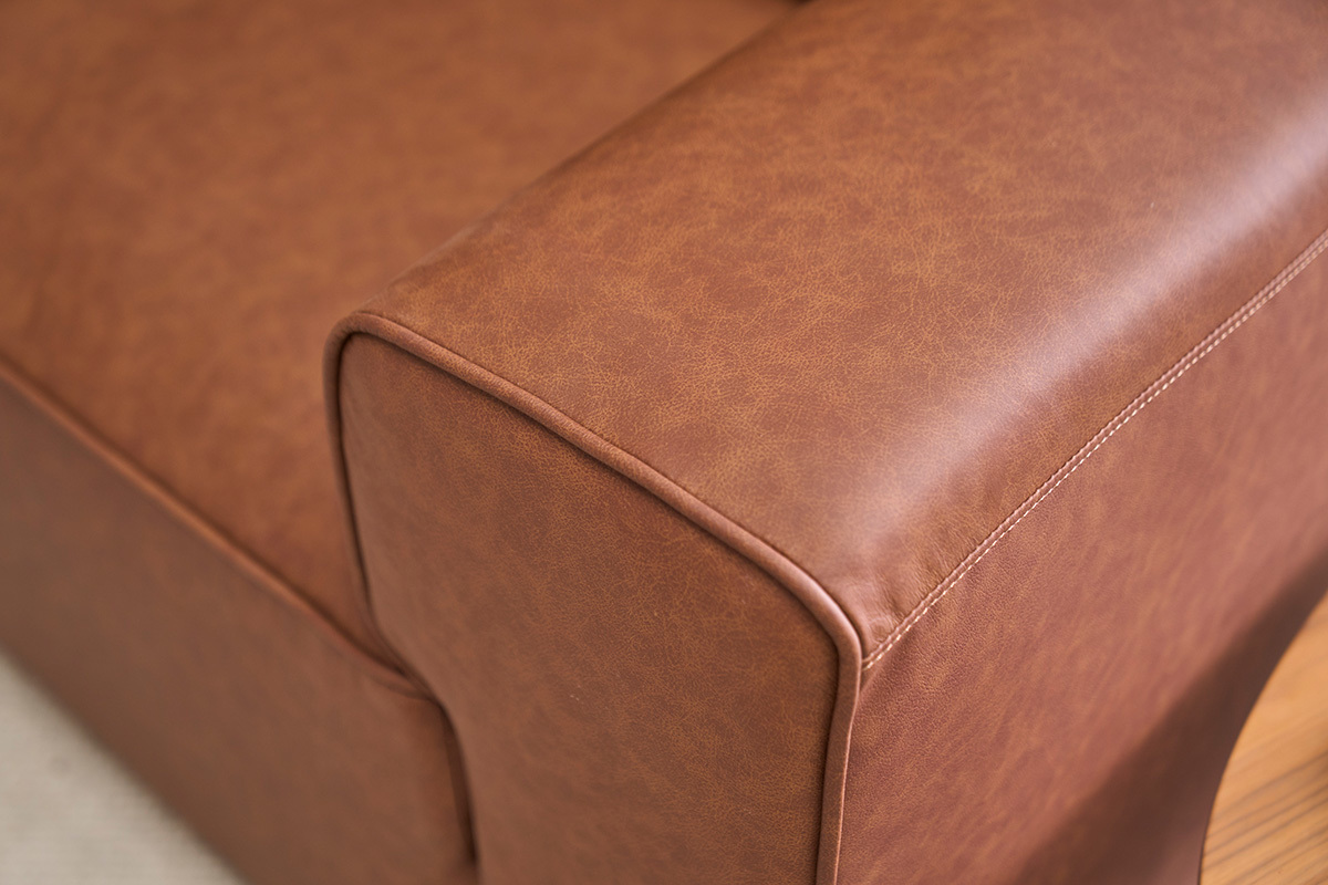 Canap� modulable 4 places en cuir marron FERGUS