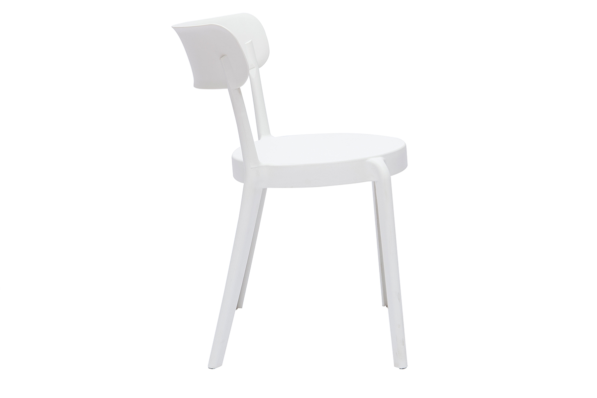 Chaises design blanches empilables int�rieur - ext�rieur (lot de 2) RIOS