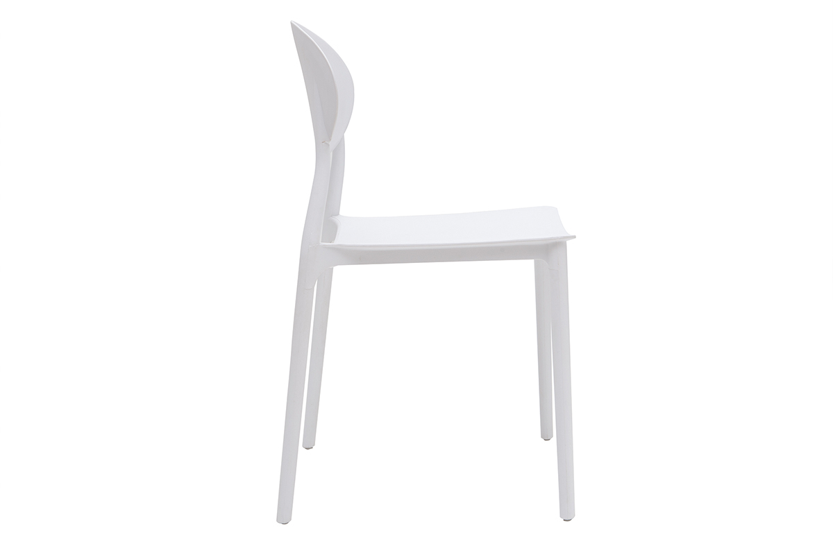 Chaises design empilables blanches int�rieur - ext�rieur (lot de 2) ANNA