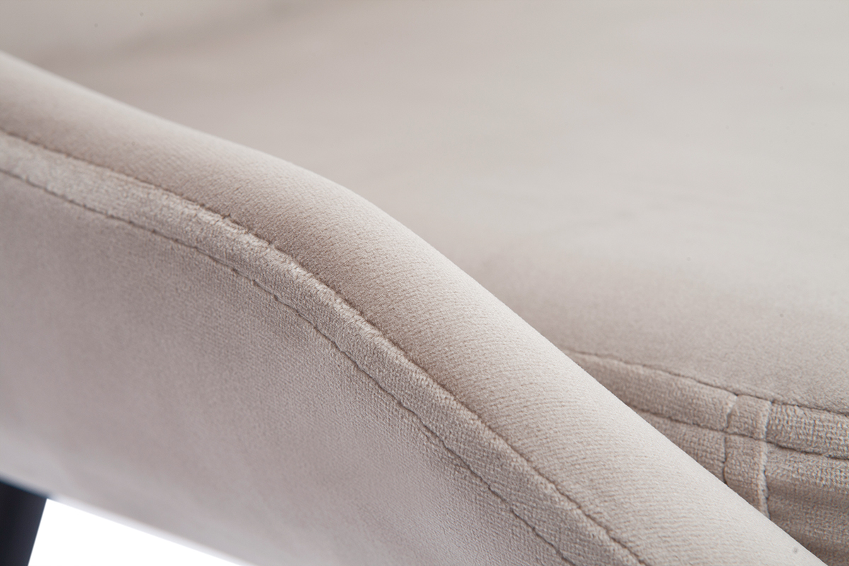 Chaises design en tissu velours taupe et m�tal noir (lot de 2) HOLO
