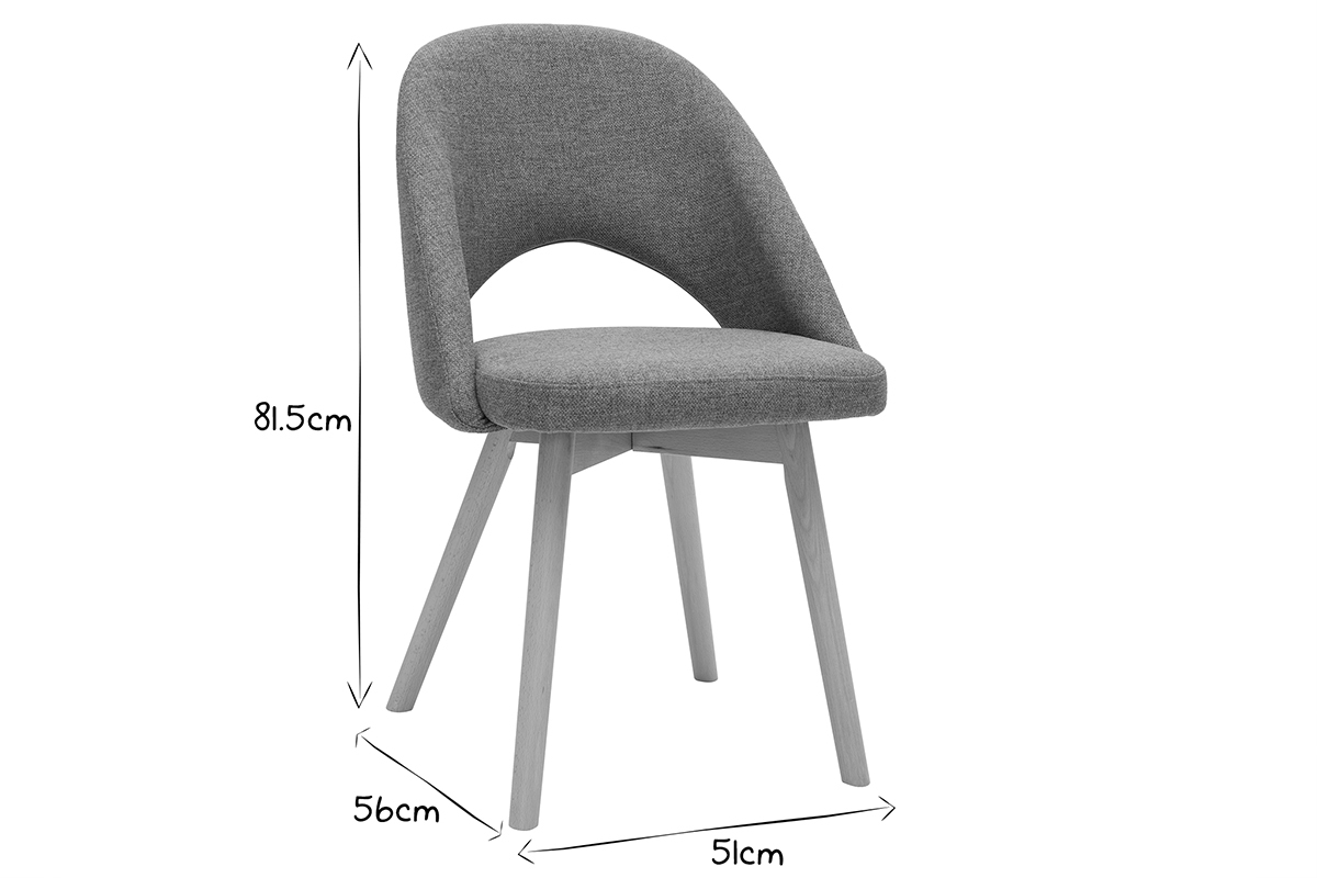 Chaises scandinaves en tissu effet velours textur� terre br�l�e et bois clair (lot de 2) COSETTE