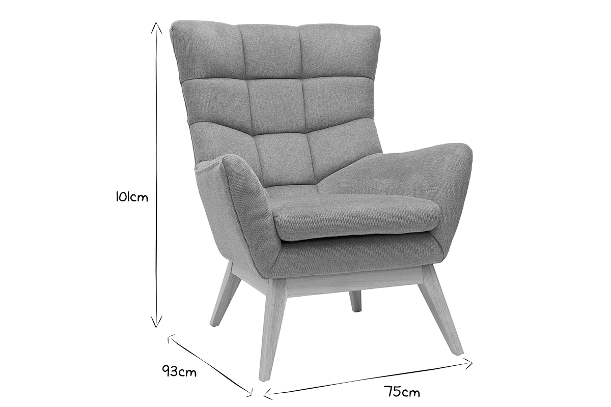 Fauteuil scandinave en tissu effet velours textur� terracotta et bois clair BRODY