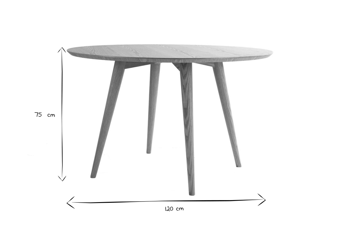 Table � manger design ronde noyer D120 cm LIVIA