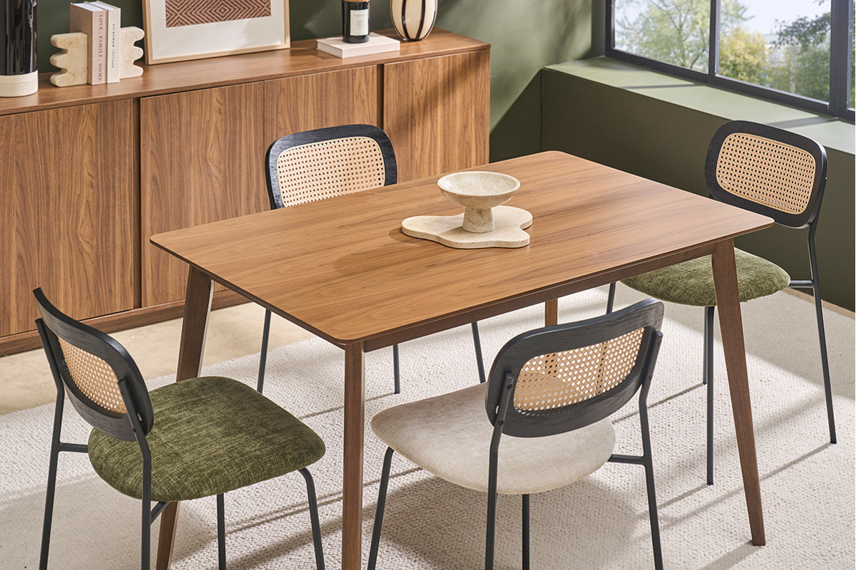 Table � manger rectangulaire bois fonc� noyer L120 cm ELION