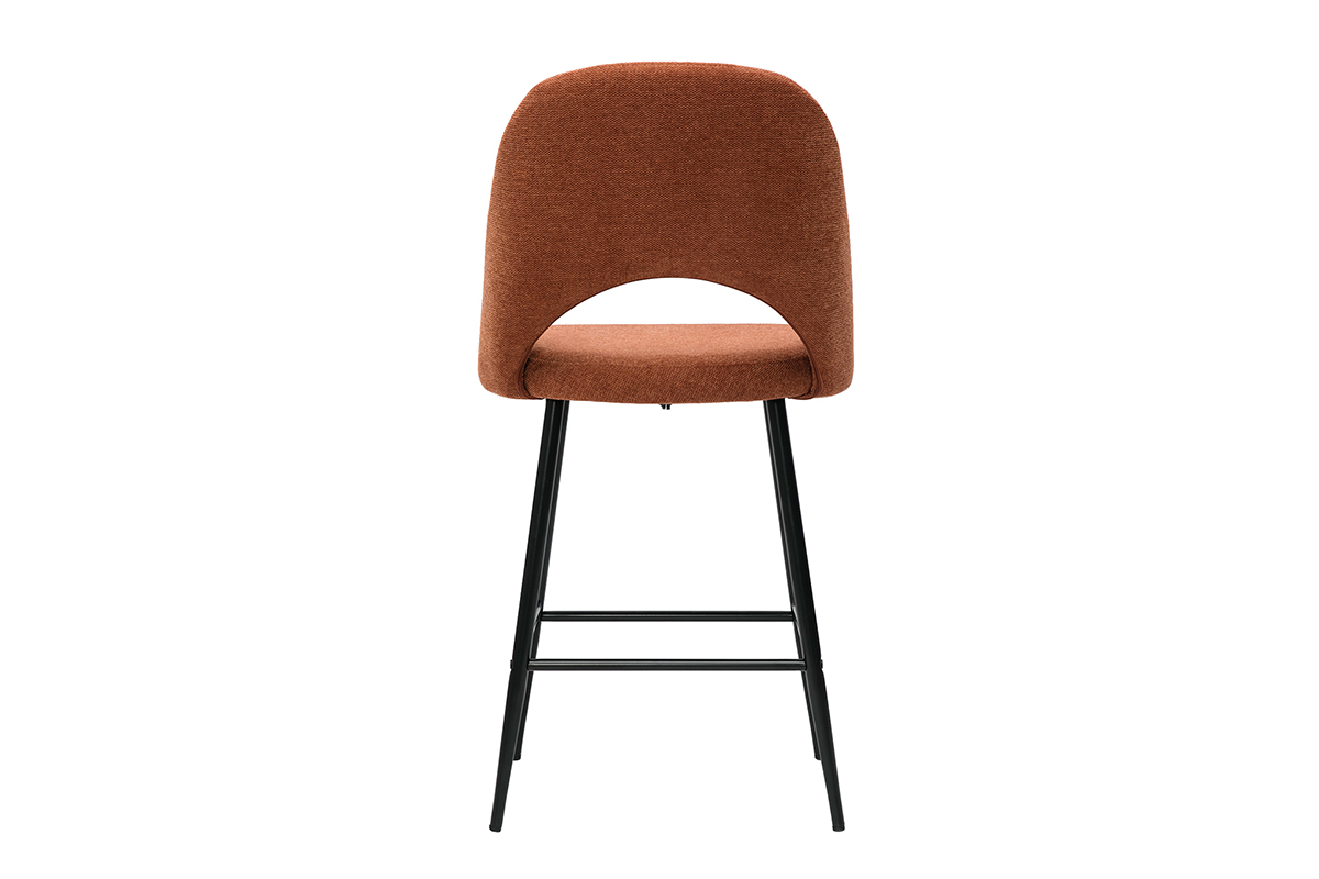 Tabourets de bar en tissu effet velours textur� terre br�l�e H65 cm (lot de 2) COSETTE